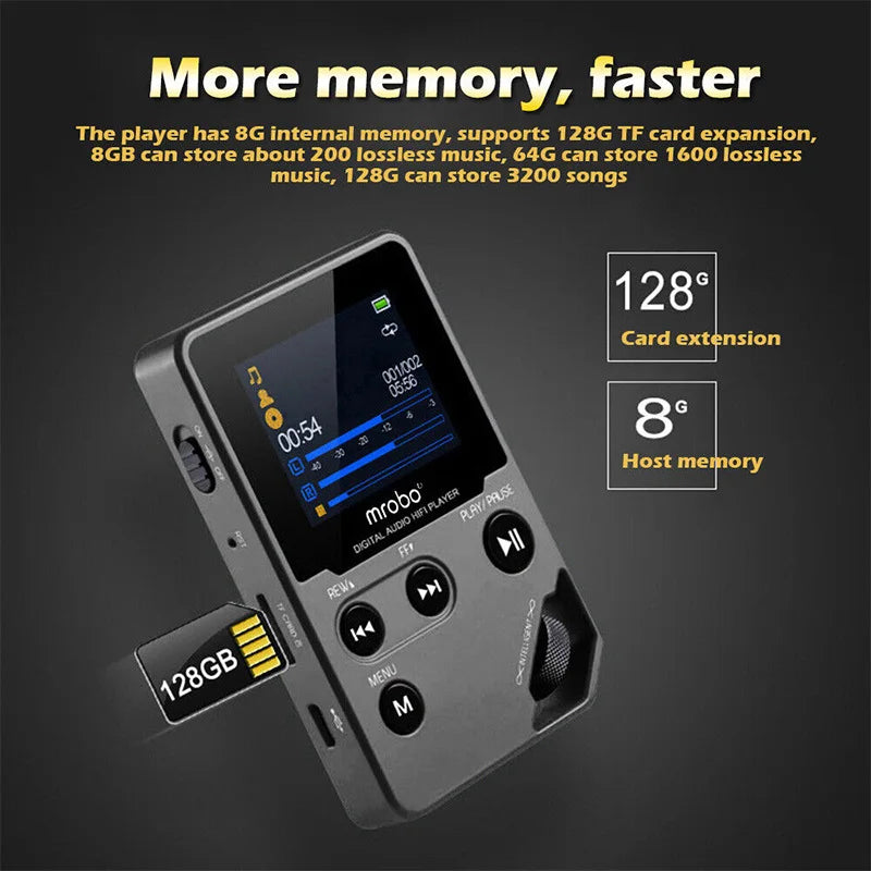 C5 8GB Lossless Bluetooth MP3 Music Player, Zinc Alloy Body,Rotary Controls,Wireless Connection,FM Radio,Voice Recorder