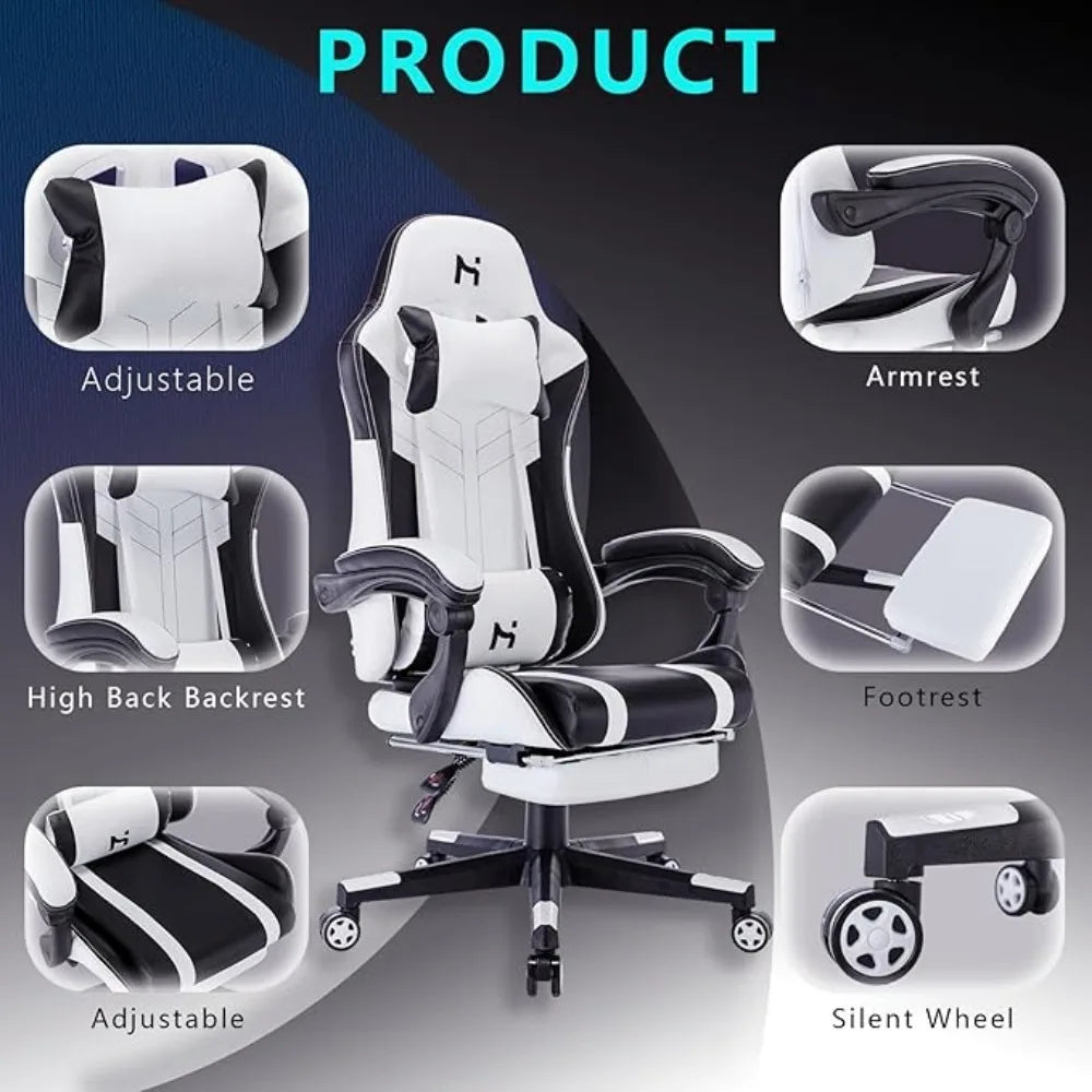 Game Office Chair, Adjustable Height and Angle, 360 ° Rotating Ergonomic Game Chair