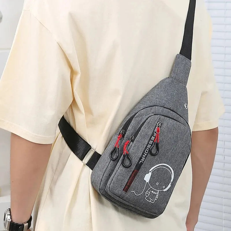 Men's Chest Bag Shoulder Bag Male Hand Crossbody Cycling Backpack.