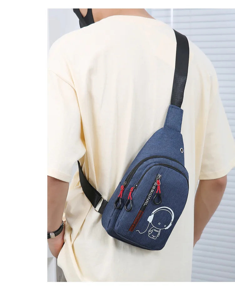 Men's Chest Bag Shoulder Bag Male Hand Crossbody Cycling Backpack.