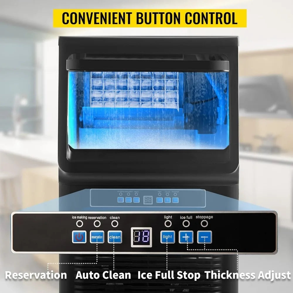 Countertop Ice Maker 70LB/24H, 350W Automatic with 11LB Storage, 36Pcs per Tray, Auto Operation.