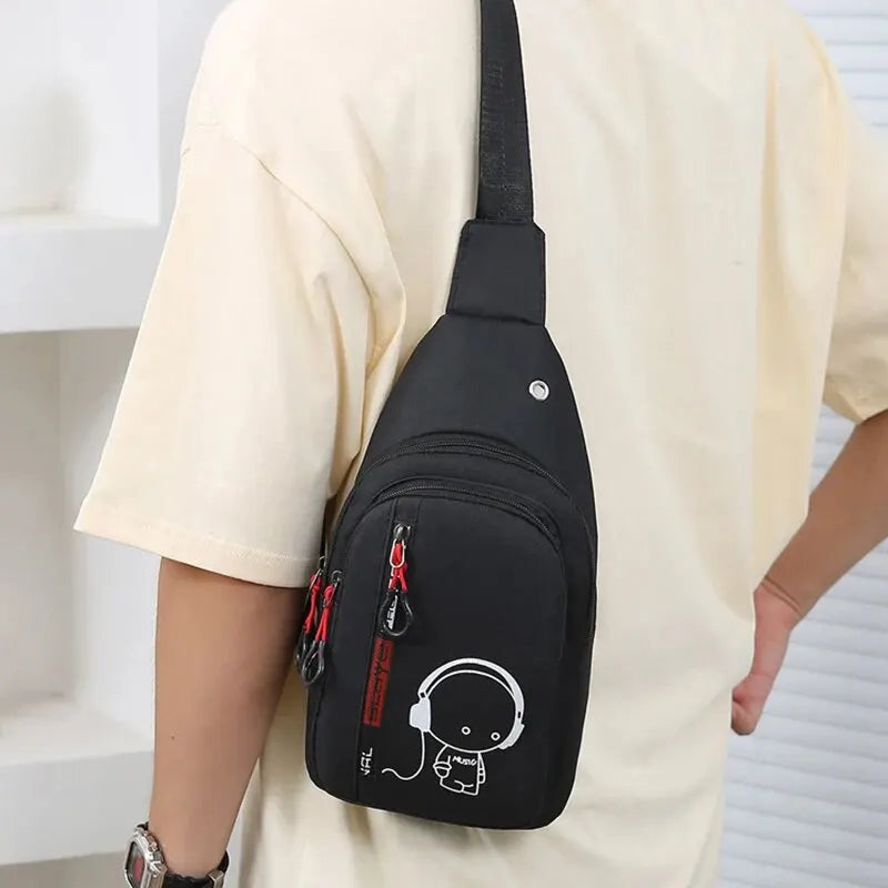 Men's Chest Bag Shoulder Bag Male Hand Crossbody Cycling Backpack.