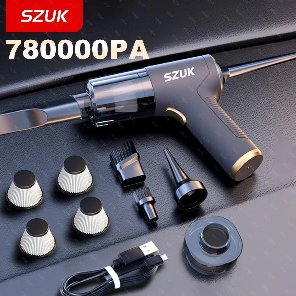 SZUK Car Vacuum Cleaner 780000Pa Mini Handheld Cleaning Machine Powerful Portable Blower Wireless Vacuum Cleaner for Car Home