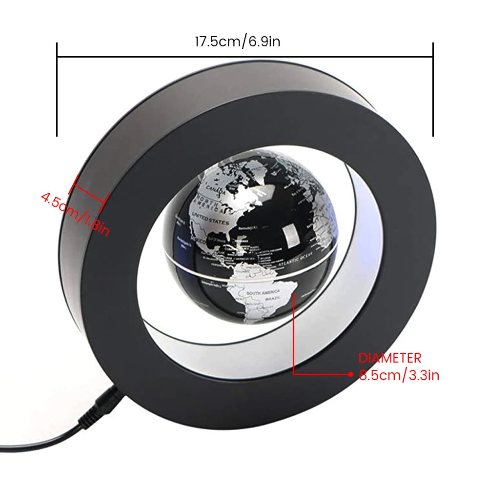 Magnetic Levitation Floating Globe 2.0W Floating Globe With LED Lights Magnetic Levitation World Map Educational Toys for Home