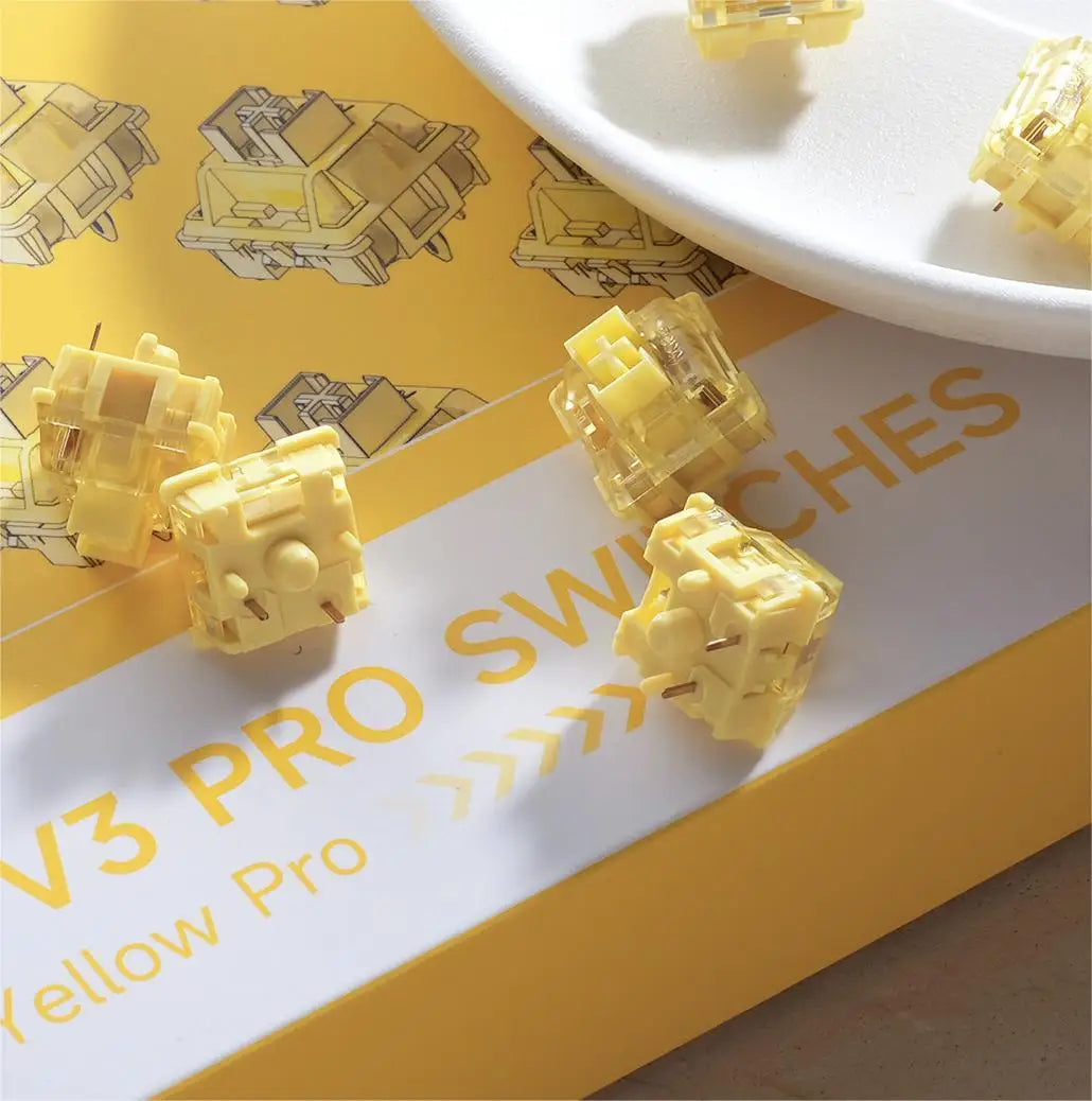 Akko V3 pro Cream Yellow Switch 5 Pin 50gf Linear Switch with Compatible with MX Mechanical Keyboard (45 pcs)