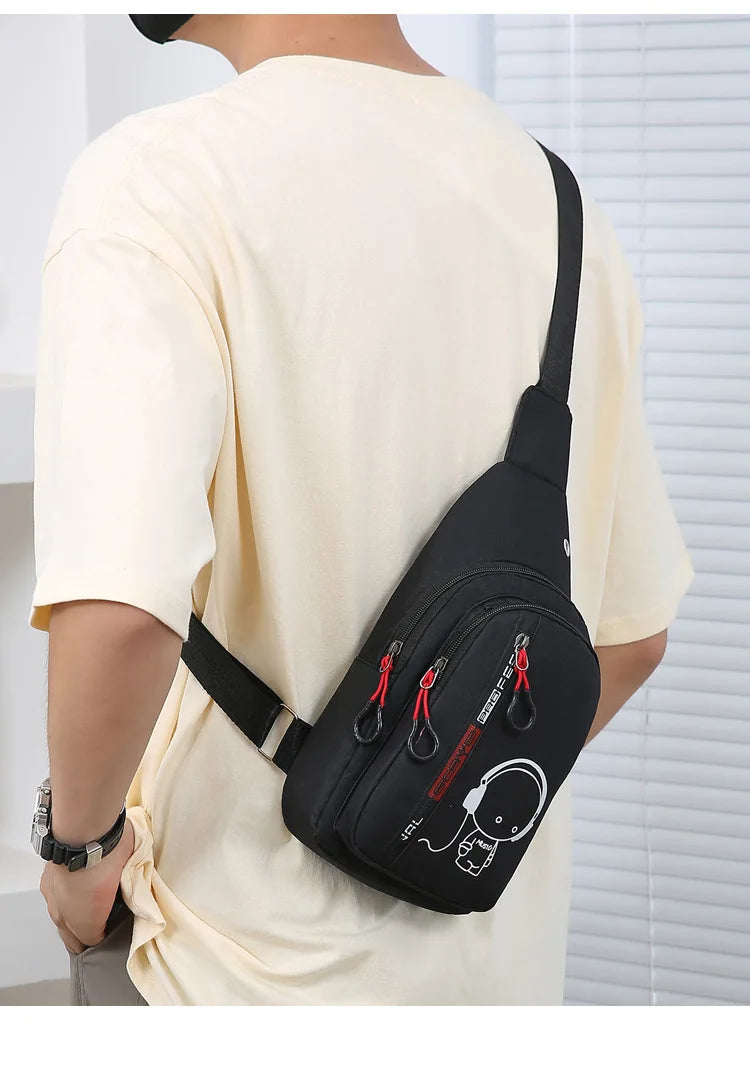 Men's Chest Bag Shoulder Bag Male Hand Crossbody Cycling Backpack.