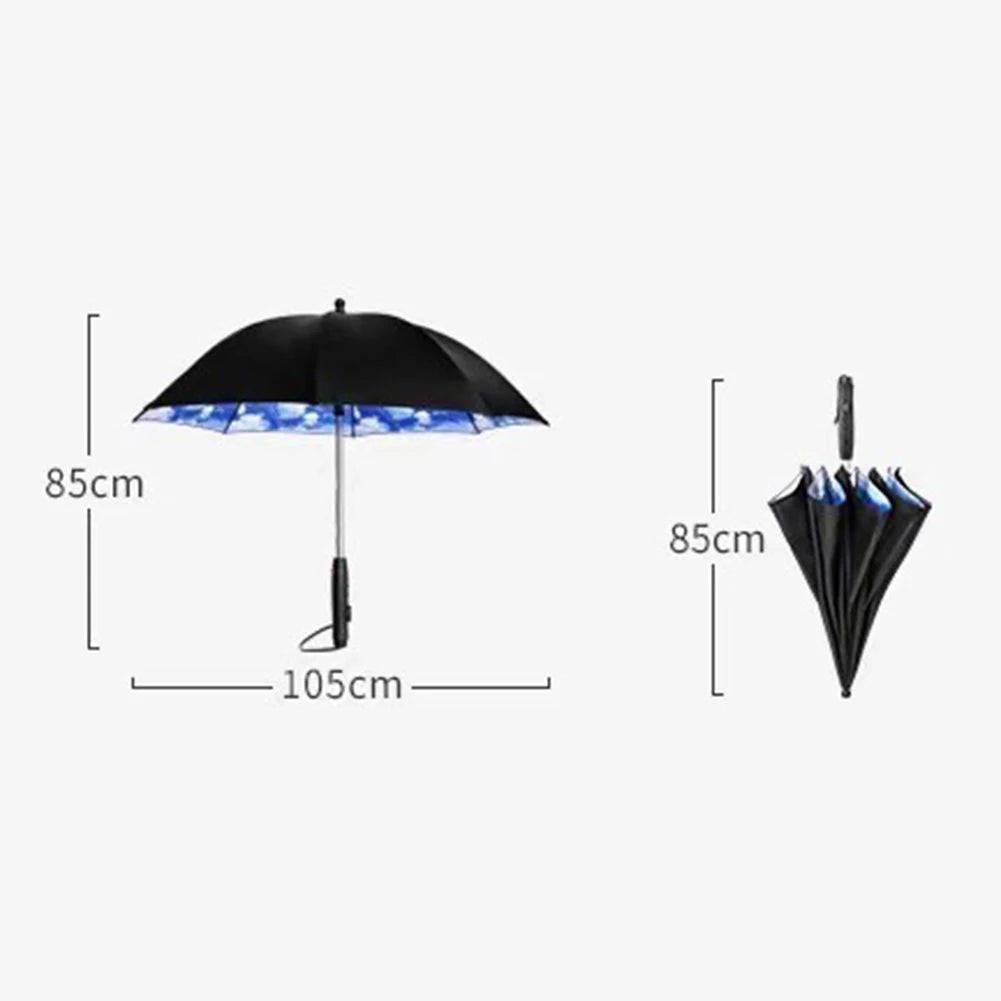 3 in 1 Umbrella with Fan Portable Misting Fan Umbrella Battery Power