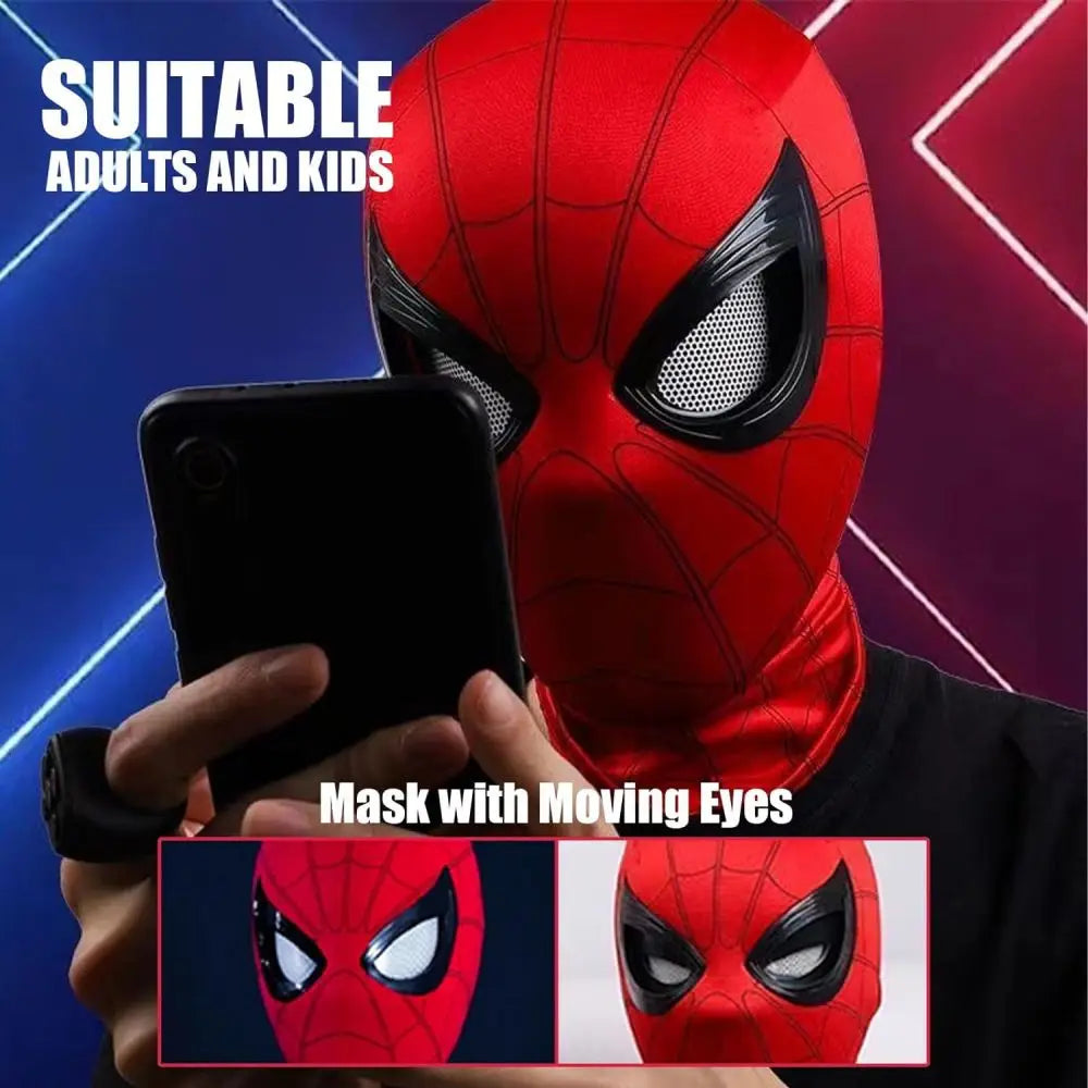 Spiderman Mask Eyes Movable Remote Control Peter Parker Spiderman toys children  Halloween Cosplay Costume Mask Christmas Gifts