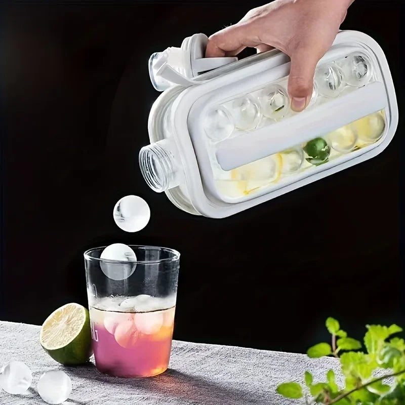 Ice Grid Mold,High Capacity Folding Ice Maker Water Bottle ,2 in 1 Ice Cube Tray, Grid Pot, Ice Ball, Ice Block,Ice Hockey Maker