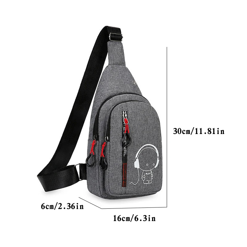 Men's Chest Bag Shoulder Bag Male Hand Crossbody Cycling Backpack.