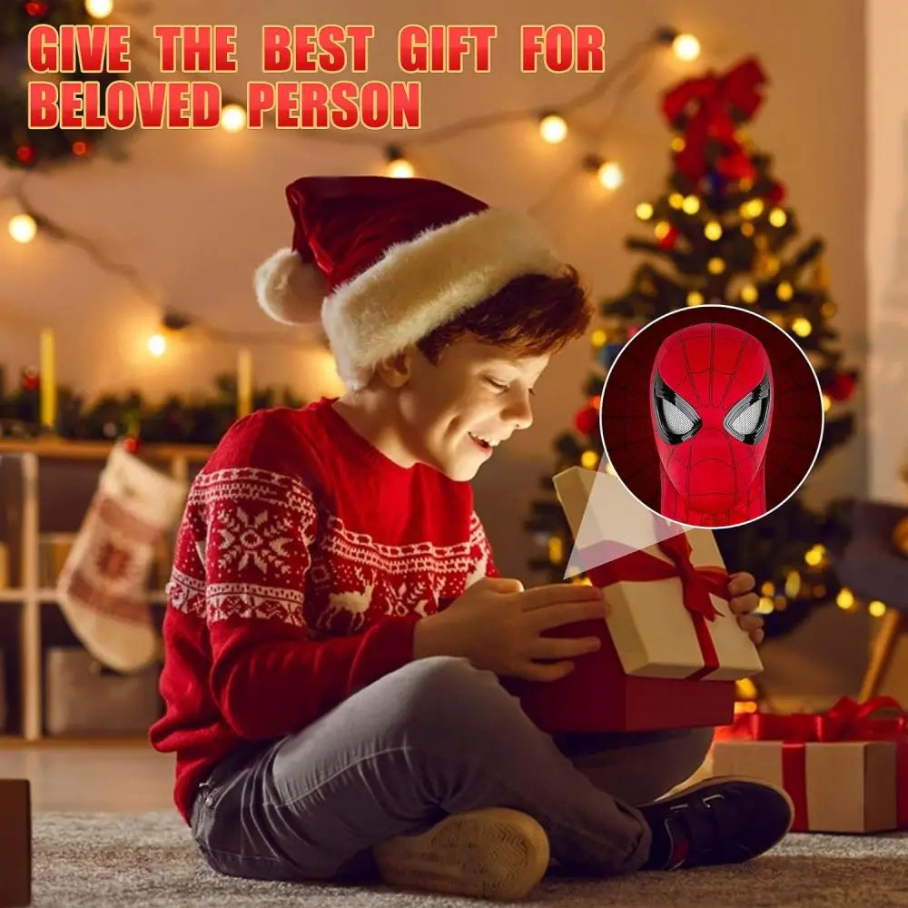 Spiderman Mask Eyes Movable Remote Control Peter Parker Spiderman toys children  Halloween Cosplay Costume Mask Christmas Gifts