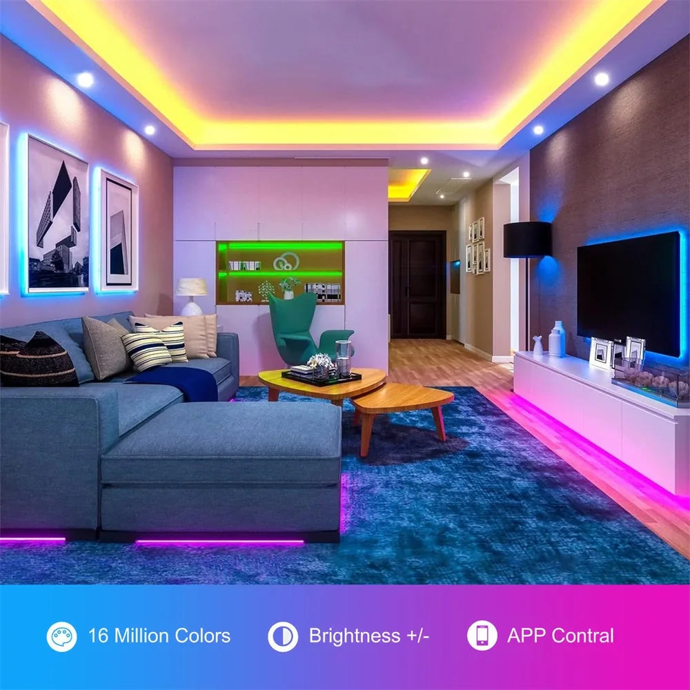 GREATWALL WIFI 5050 LED strip, strip equipped with WIFI controller and DC power supply, with music synchronous color change