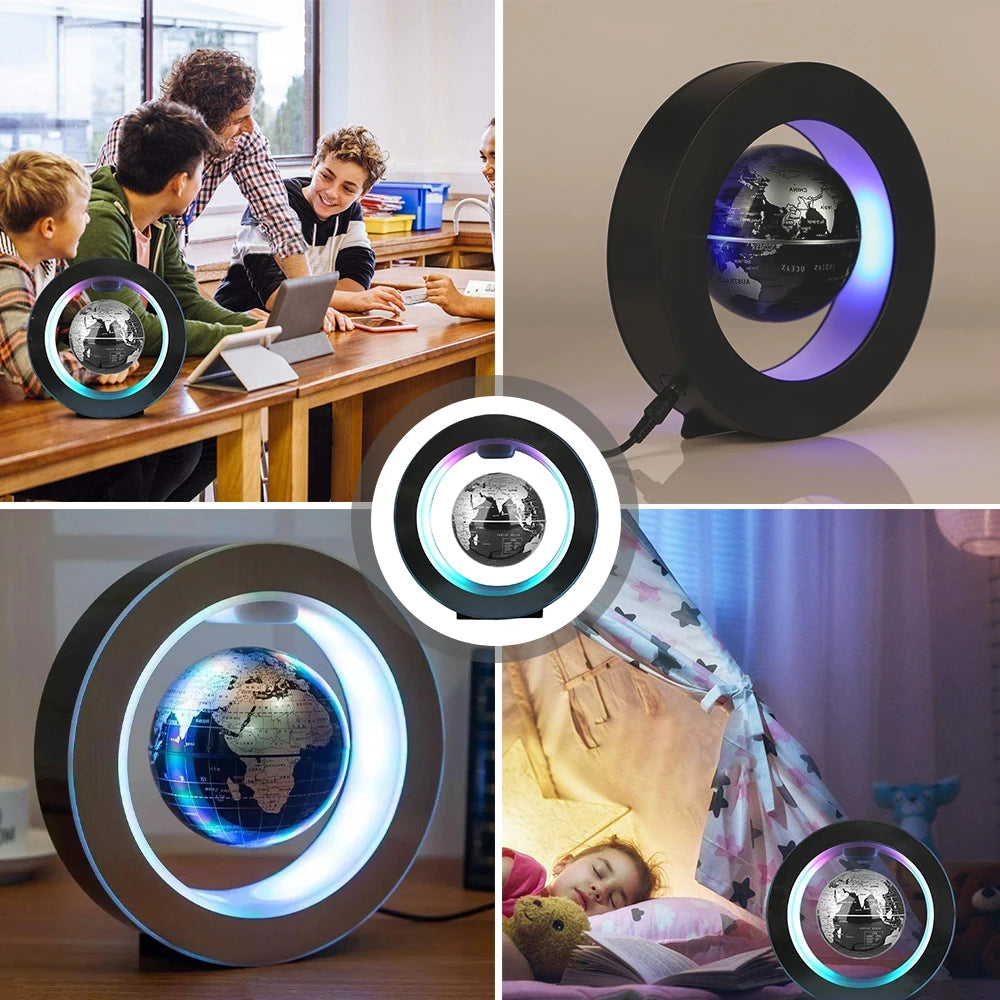 Magnetic Levitation Floating Globe 2.0W Floating Globe With LED Lights Magnetic Levitation World Map Educational Toys for Home