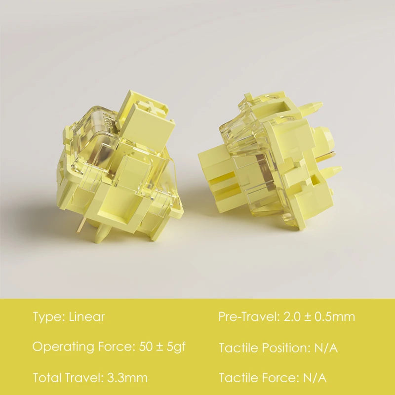 Akko V3 pro Cream Yellow Switch 5 Pin 50gf Linear Switch with Compatible with MX Mechanical Keyboard (45 pcs)