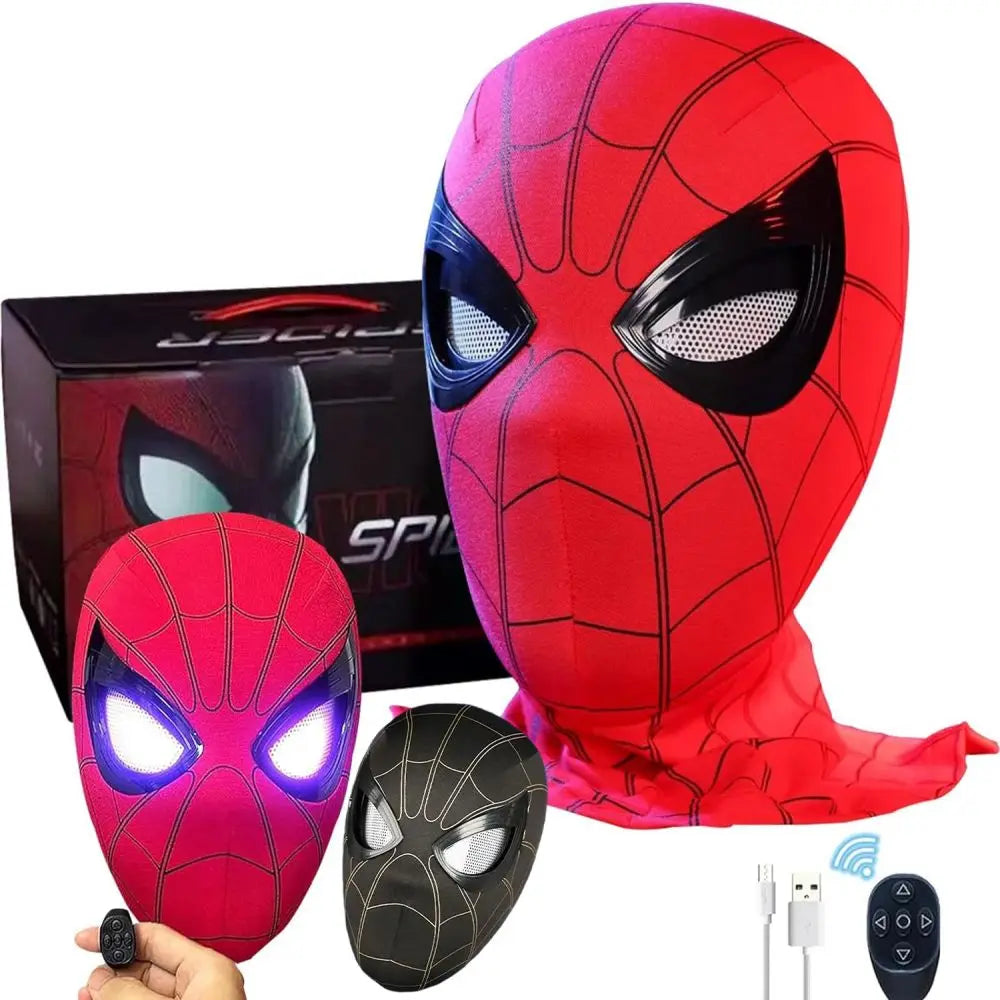 Spiderman Mask Eyes Movable Remote Control Peter Parker Spiderman toys children  Halloween Cosplay Costume Mask Christmas Gifts