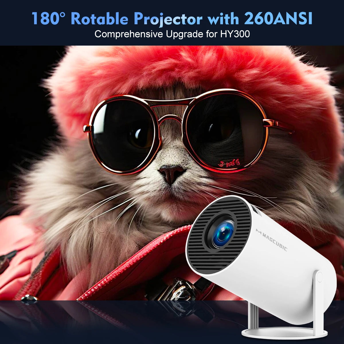 Magcubic Projector HY300 Pro 4K Dual Wifi6 260ANSI H713 1080P