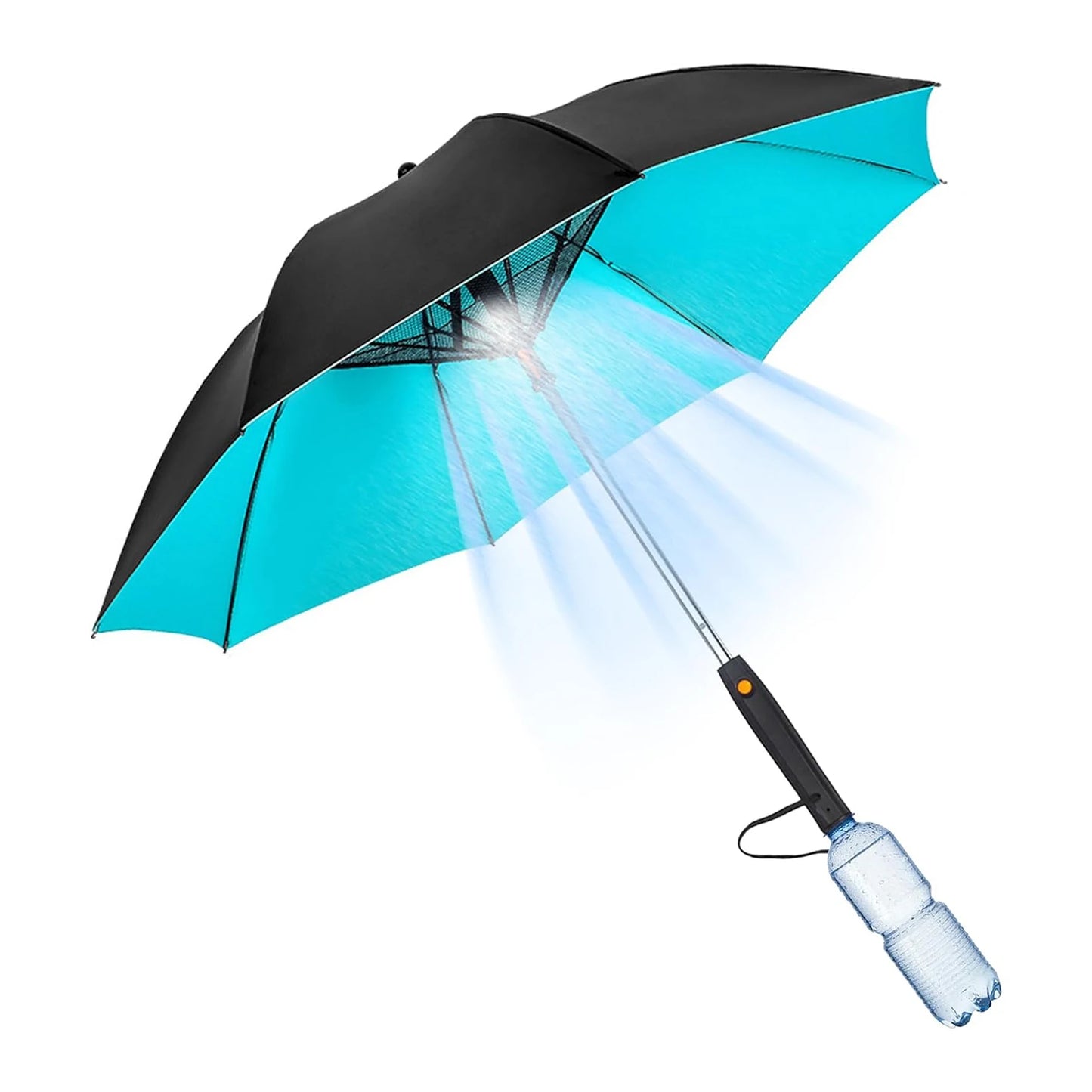 3 in 1 Umbrella with Fan Portable Misting Fan Umbrella Battery Power