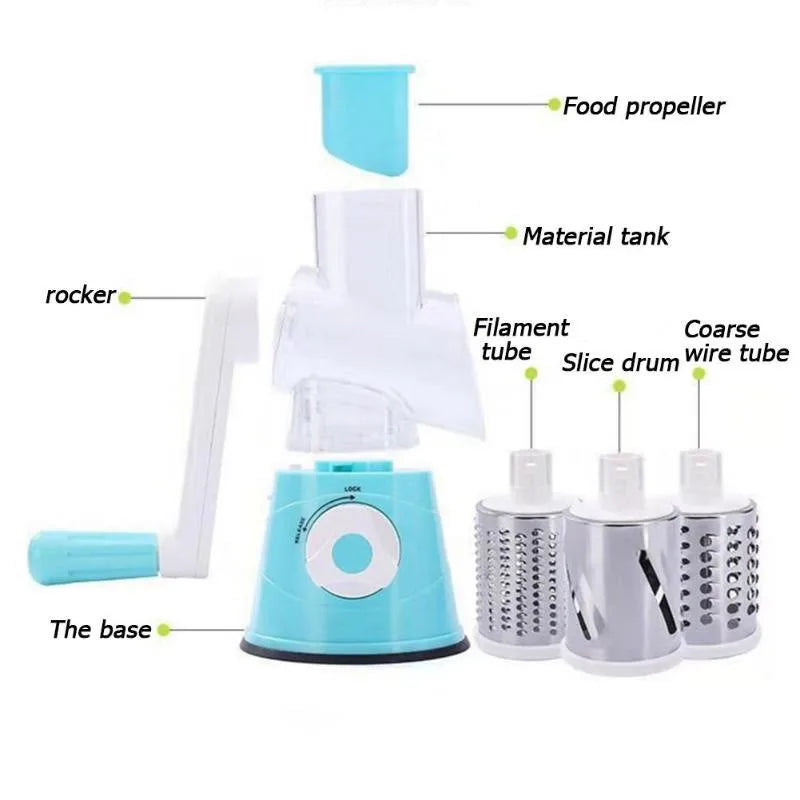 Kitchen multifunctional drum vegetable slicer hand cranked household slicer slicer potato slicer Cheese machine