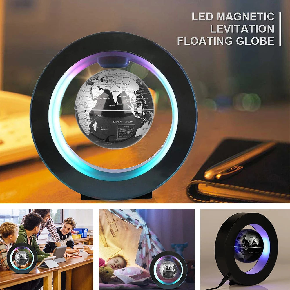 Magnetic Levitation Floating Globe 2.0W Floating Globe With LED Lights Magnetic Levitation World Map Educational Toys for Home