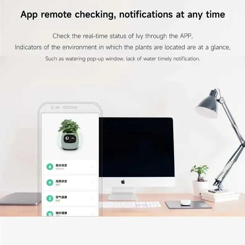 Ivy Smart Planter Endless Fun Over 49 Rich Expressions 7 Smart Sensors And AI Chips Make Raising Plants Easy And Fun