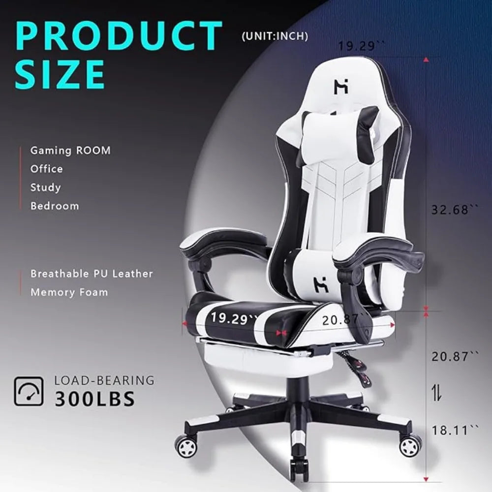 Game Office Chair, Adjustable Height and Angle, 360 ° Rotating Ergonomic Game Chair