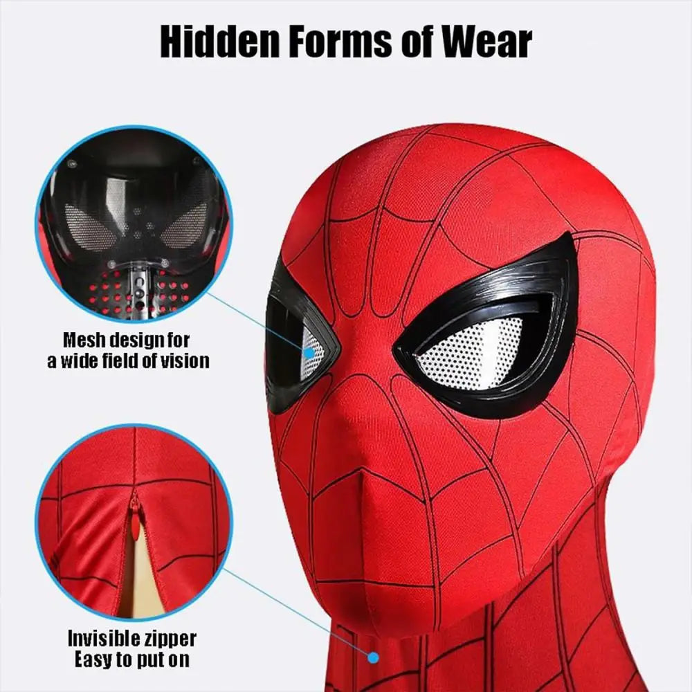 Spiderman Mask Eyes Movable Remote Control Peter Parker Spiderman toys children  Halloween Cosplay Costume Mask Christmas Gifts