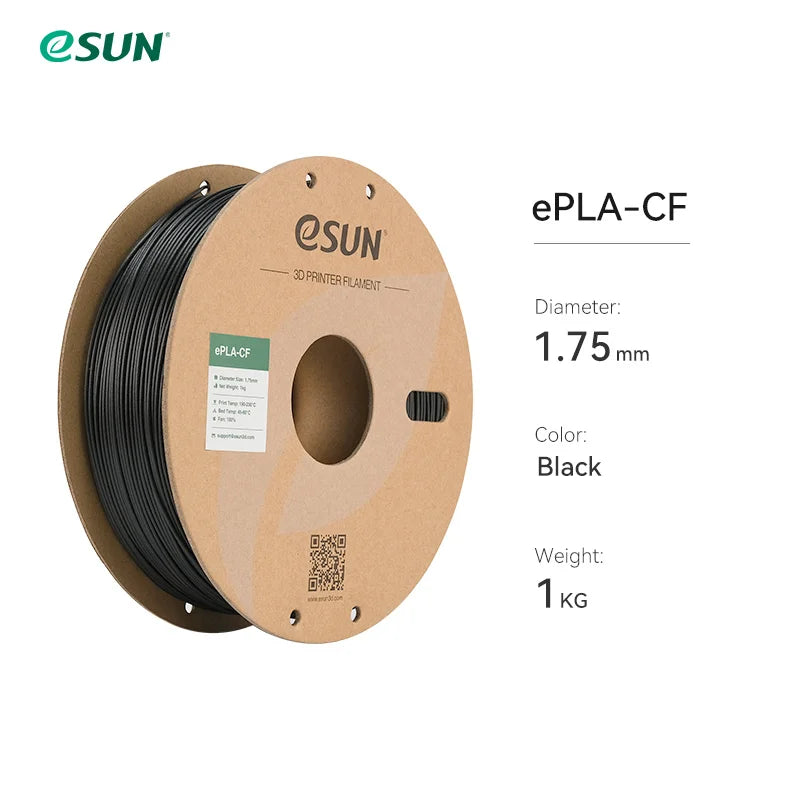 eSUN Carbon Fiber PLA 3D Printer Filament 1KG 1.75MM Fast Printing PLA-CF High-strength Carbon Fiber PLA Filament For Bambu Lab