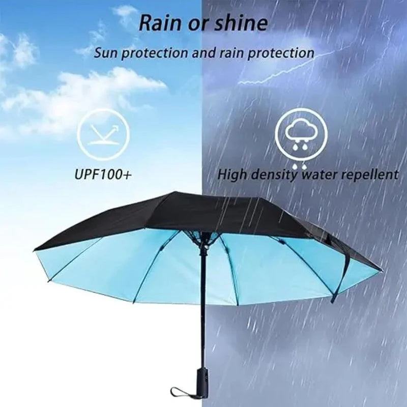 3 in 1 Umbrella with Fan Portable Misting Fan Umbrella Battery Power