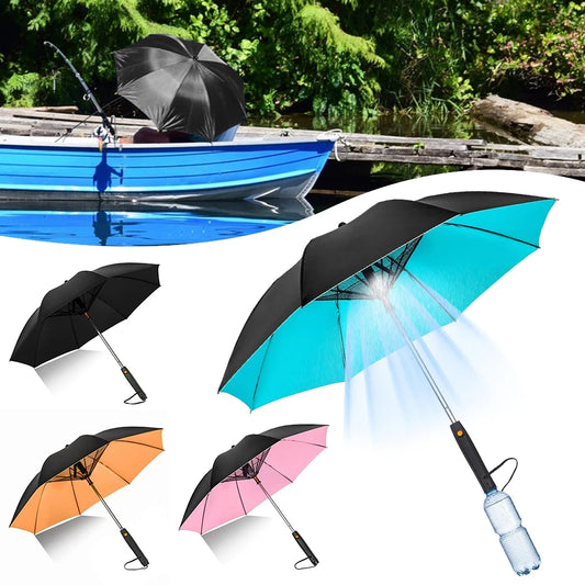 3 in 1 Umbrella with Fan Portable Misting Fan Umbrella Battery Power