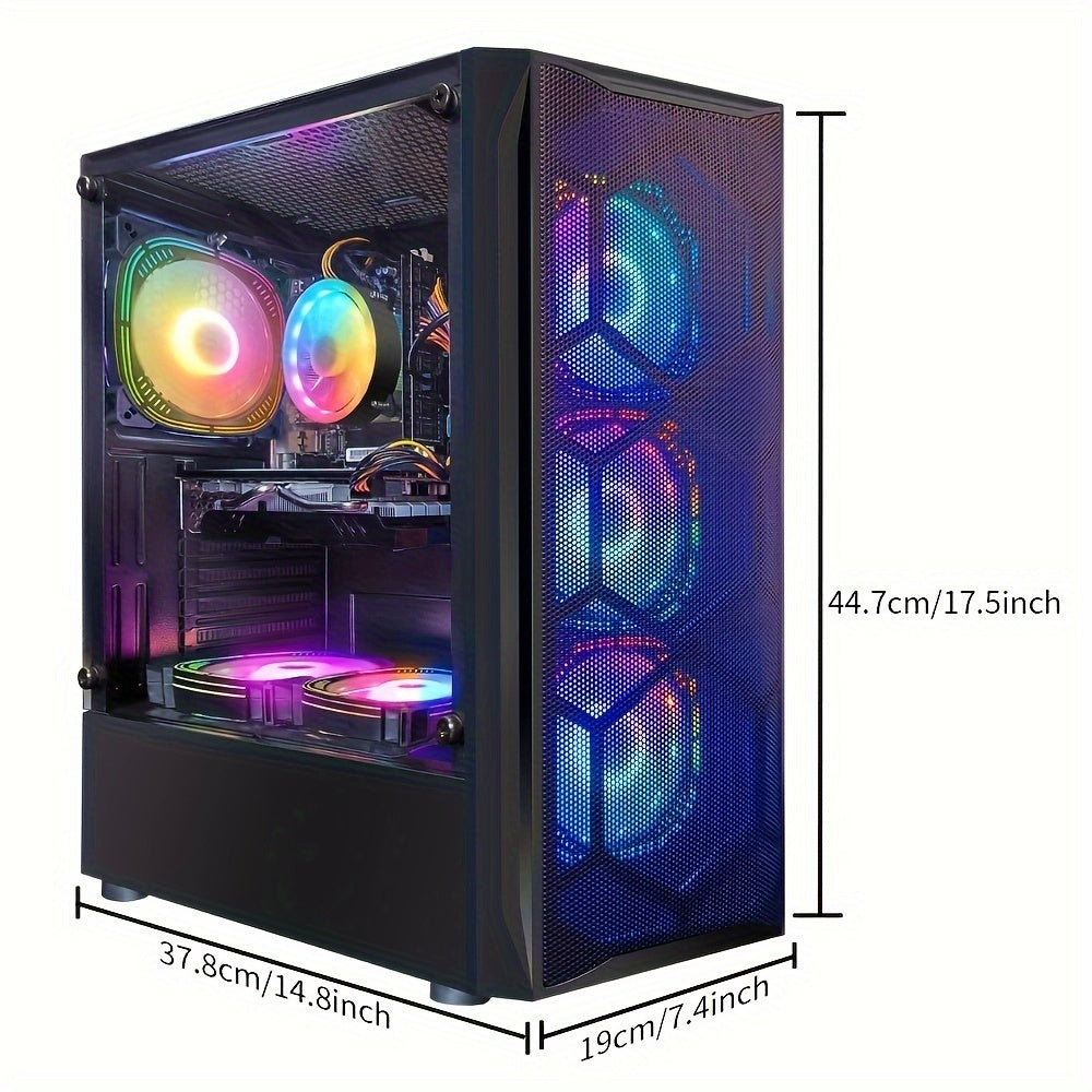 STGAubron Gaming Desktop PC, Intel Core i7 3.4G up to 3.9G, 16G DDR3, 1T SSD, Radeon RX 580 8G GDDR5, 600M WiFi, Wireless 5.0, RGB Fan x 6, RGB Keyboard&Mouse&Mouse Pad, RGB Wireless Sound Bar, RGB Wireless Gaming Mic, W10H64